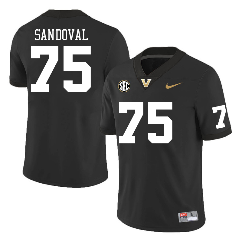 Vanderbilt Commodores #75 Misael Sandoval College Football Jerseys Sale Stitched-Black